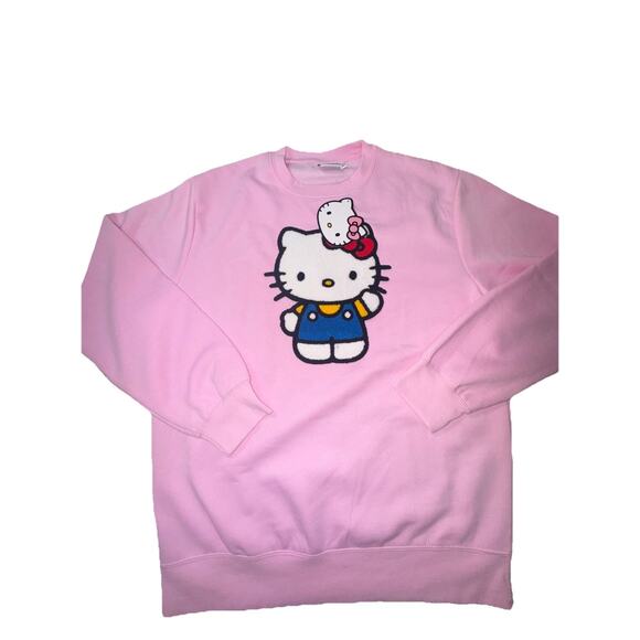 Sanrio Tops - NWT Sanrio Hello Kitty Crewneck Sweatshirt Embroidered PINK SIZE Medium HRC